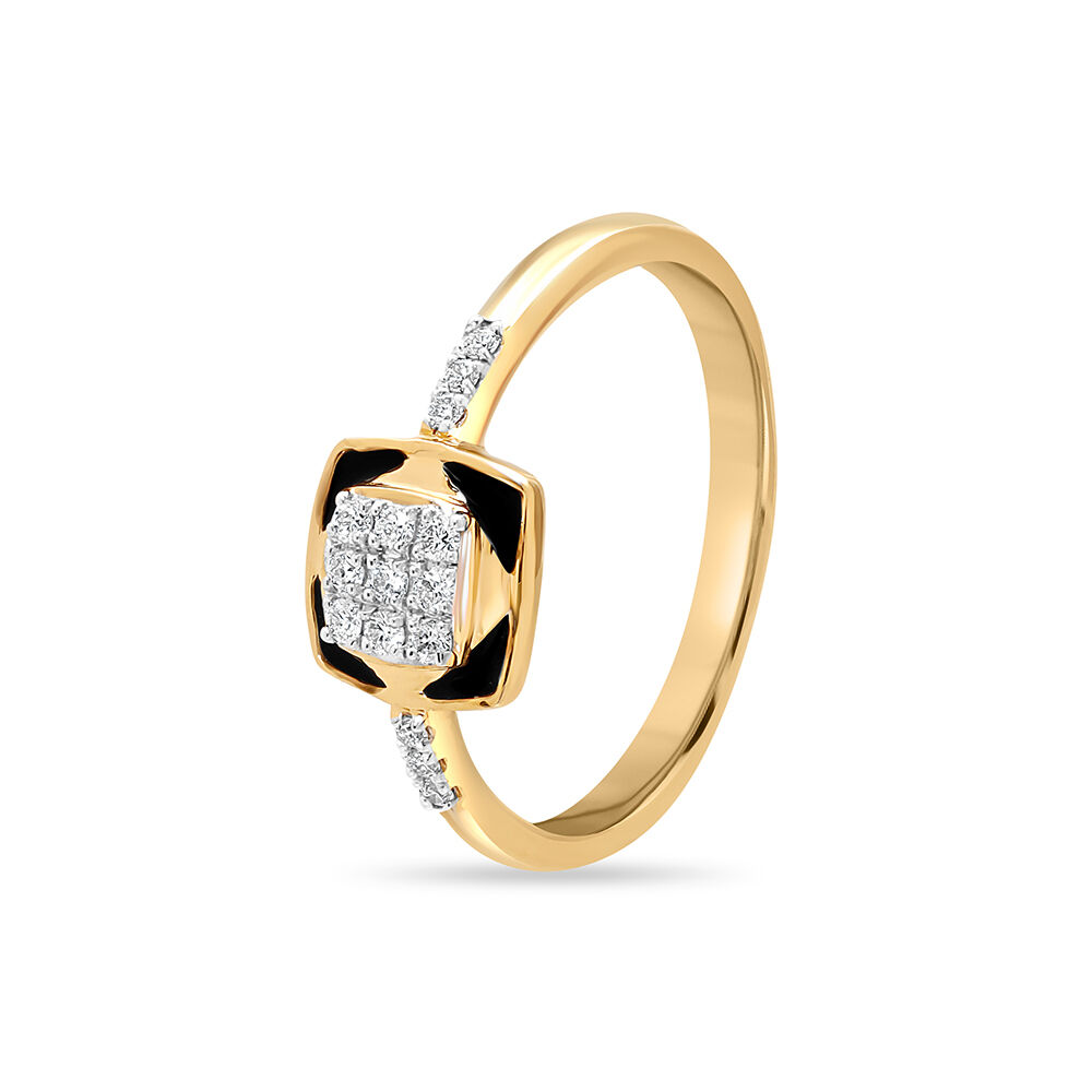 Spike Network Ring in 18K Black Rhodium Gold with Diamonds – KHIRY